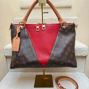 Louis Vuitton Monogram V Tote MM Cherry Red